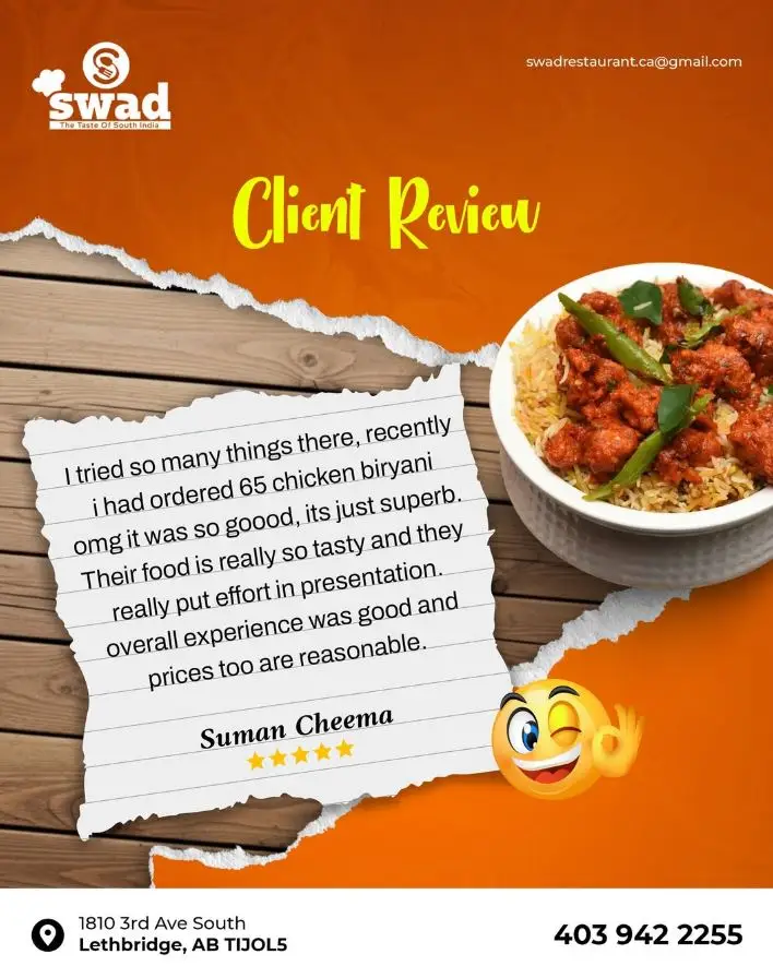 swad restaurant client review
